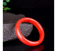 XXHNBF Pulsera de Mujer, Jade Bangles, Jewelry Simple Smooth Gemstone Stackable Dyed Red Jade Bangle for Woman Girl,58mm,(56mm)