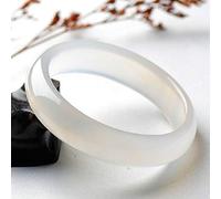 XXHNBF Pulsera de Mujer, Jade Bracelet, Chinese Bracelet, Natural White Agate Bracelet Chalcedony Bracelet Crystal Jade Bracelet with Box,(62mm)