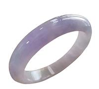 XXHNBF Pulsera de Mujer, Ladies Jade Bangle Bracelet, Ice Jade Bangle, Round Floating Flower Jade Bracelet, The Best for Family, Friends, Women, with Jewelry Box, 54-62mm,60mm,(56mm)