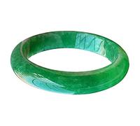 XXHNBF Pulsera de Mujer, Natural Jade Bangle Bracelet Full Green Jadeite for Women Jewellery Box, Classical Elegant Lady Green Jade Bangles, Wedding/Anniversary/Celebration, 54-64mm,54mm,(56mm)