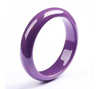 XXHNBF Pulsera de Mujer, Pulsera de Jade Morado Natural for Mujer, joyería clásica Retro Artesanal de Jade for niñas con Caja, Morado - 61-62 mm, Morado - 57 mm(Purple_55)