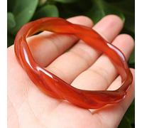 XXHNBF Pulsera de Mujer, Pulsera de Jade, Pulsera China, ágata Jade Rojo Claro, Bonitas Pulseras de Brazalete for Mujer,(64mm)