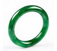 XXHNBF Pulsera de Mujer, Pulsera de Jade Verde Natural, Brazalete de Jade Verde Sol, Pulsera de Jade con Barra Redonda de Flor Flotante Verde for Dama, con Caja de joyería, 54-64 mm, 54 mm,(62mm)