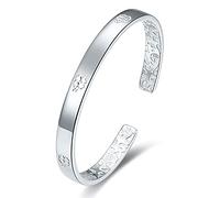 XXHNBF Pulsera de Mujer, Pulsera de Plata de Ley 925 for Mujer, Brazalete Ajustable Abierto, Pulsera de la Amistad, joyería de Plata de Ley, Regalos