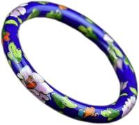 XXHNBF Pulsera de Mujer, Pulseras cloisonné pulidas con Flores de Colores en 3 tamaños for Mujer. Accesorios artesanales Cobre esmaltado. Joyería Moda(Blue-2.2 Inch)
