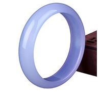 XXHNBF Pulsera de Mujer, Womens Jade Bangles, Natural Quartzite Light Blue Jadeite Jade Round Bangle Bracelet, Jewelry Fashion Accessories Man Woman, 56-62mm,56-58mm,(60)