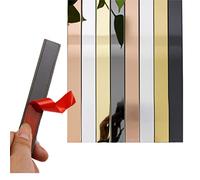 XXHNBF Tira de sellador autoadhesiva de 3 m for molduras de Pared Metalizadas y Autoadhesivas. Ideal for Puertas, Paredes, Espejos, armarios y de Fotos.(Rose Gold 8k Mirror,3mx1.5cm)