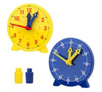XXHUO Reloj de aprendizaje para niños, 2 unidades, reloj de aprendizaje para aprender a decir la hora, relojes de enseñanza para niños que dicen la hora, reloj portátil con manecillas móviles, 24
