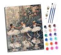 XXHXIE Pintura por Números Moderna DIY Kit de Pintar con Números 40x50cm Chicas de ballet Pintura al óleo de Lienzo con Pinceles y Pigmento Acrílico para Adultos Con marco
