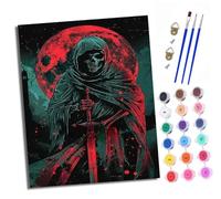 XXHXIE Pintura por Números para Adultos Muerte bajo la luna de sangre Kit de Pintar por Números DIY con 3 Pinceles y Pinturas Acrílicas Sin Marco 40x50 cm Regalo para Decoración de Pared del Hogar