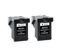 XXINGYULI Cartucho de Tinta Compatible 301XL para Modelos Deskjet 1000 1050 2000 2050 2510 3000 3054 HP301 CH563EE CH564EE(2BLACK)