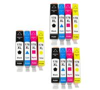 XXINGYULI Cartucho de Tinta Compatible 4PK para impresoras 178 178XL diseñado para impresoras Photosmart 5510 5515 6510 7510 B109a B109n B110a(3 Set)