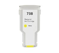 XXINGYULI Cartucho de Tinta Compatible de 300ml para Tinta HP738 738 676M6A 676M7A 676M8A 498N8A para Tinta de Color de Impresora DesignJet T950 T850(300ML - Y)