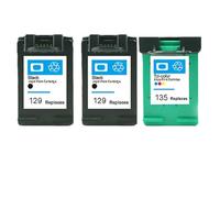XXINGYULI Cartucho de Tinta Compatible para impresoras 129 135 Deskjet C4183 5943 6943 6983 D4163 2575(2bk 1color)