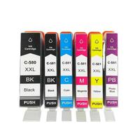 XXINGYULI Cartucho de Tinta Compatible PGI-580 CLI-581 para TS8250 TS705 TR7550 580XXL 581XXL(1PC 581BK)
