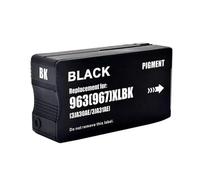 XXINGYULI Cartucho de Tinta de Color remanufacturado CMYK 963XL 967XL Compatible con Impresora HP963 OfficeJet Pro 9010 9015 con Chip(BK 1PCS)