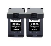 XXINGYULI Cartucho de Tinta de Repuesto 305XL para DeskJet 2710 2720 4110 4120 4130 6010 6020 6030 6420 Compatible con HP305(2BLACK)