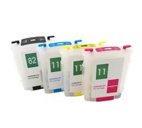 XXINGYULI Cartucho de Tinta Recargable Compatible con HP10 HP11 C4837A C4844A para impresoras Officejet 9110 9120 9130 1000 1100dtn Serie 1200(1set-82BK 11CMY)