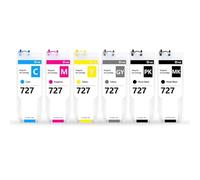 XXINGYULI Cartucho de Tinta Recargable de 300ML para Compatible DesignJet T920 T930 T1500 T1530 T2500 T2530 con Chip Permanente F9J77A C1Q12A(1SET 6PC)