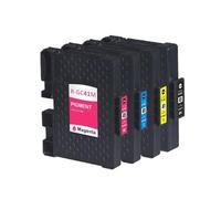 XXINGYULI Cartuchos de Tinta compatibles GC41 para IAficio SG 3110DNw 3110SFNw 3100SNw 2100N SG 3110DN SG 7100DN Soluciones de impresión de Calidad de Tinta de Pigmento Completo(1 Set(4 PCS))