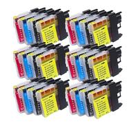 XXINGYULI Cartuchos de Tinta compatibles para LC1100 LC980 LC975 Modelos Negros DCP195C 385C MFC490CN MFC5490CN DCP375CW DCP377CW DCP383C(6SET)
