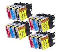 XXINGYULI Cartuchos de Tinta compatibles para LC1100 LC980 LC975 Modelos Negros DCP195C 385C MFC490CN MFC5490CN DCP375CW DCP377CW DCP383C(4SET)