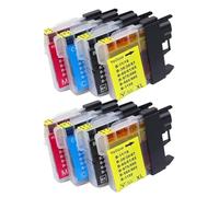 XXINGYULI Cartuchos de Tinta compatibles para LC1100 LC980 LC975 Modelos Negros DCP195C 385C MFC490CN MFC5490CN DCP375CW DCP377CW DCP383C(2SET)