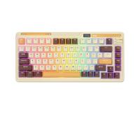 XXINGYULI K75 Pro Gasket Teclado mecánico inalámbrico Conectividad trimodo BT5.0 2.4G USB-C Diseño del 75 por ciento Retroiluminación 82 RGB Teclado para Juegos Intercambiable en Caliente(Mousse AR)