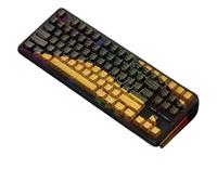 XXINGYULI Teclado mecánico inalámbrico para Juegos F87 Pro 87, Bluetooth, RGB, Lateral, Intercambiable en Caliente, Tres Modos para PC, Deportes electrónicos(Black Yellow Contour)