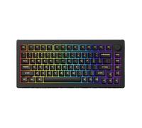 XXINGYULI Teclado mecánico RGB Compacto, 75 por ciento Intercambiable en Caliente, Montaje de Junta multimodo, construcción CNC de Aluminio, diseño orientado al Sur(Black)