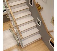 XXIUDEE Alfombra antideslizante, autoadhesiva para peldaños, protección ideal para niños, mascotas y ancianos (80 x 20 cm, 15 unidades, blanco)