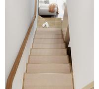 XXIUDEE Alfombra para peldaños de escalera, alfombrillas antideslizantes para escalones, alfombra protectora autoadhesiva para peldaños, alfombrillas de cobertura, perfecta para niños, mascotas