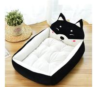 XXIUDEE Cama ortopédica para perros, tamaño mediano, lavable, calmante y antiansiedad, colchón rectangular para jaula de perro y almohadilla con cojín extraíble lavable (80 x 60 x 15 cm, negro)