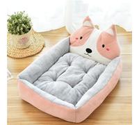 XXIUDEE Cama ortopédica para perros, tamaño mediano, lavable, calmante y antiansiedad, colchón rectangular para jaula de perro y almohadilla con cojín extraíble lavable (80 x 60 x 15 cm, rosa)