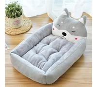 XXIUDEE Cama ortopédica para perros, tamaño mediano, lavable, calmante y antiansiedad, colchón rectangular para jaula de perro y almohadilla con cojín extraíble lavable (80 x 60 x 15 cm, gris)