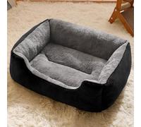 XXIUDEE Cama para perro, tamaño mediano, ortopédico, cojín de almohada antiansiedad para mascotas, casa cuadrada suave y cálida con parte inferior antideslizante para gatitos y cachorros (60 x 45 x 15