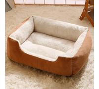 XXIUDEE Cama para perro, tamaño mediano, ortopédico, cojín de almohada antiansiedad, suave y cálido, casa cuadrada para perros con parte inferior antideslizante para gatitos y cachorros (70 x 50 x 15