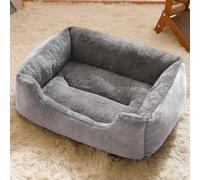 XXIUDEE Cama para perro, tamaño mediano, ortopédico, cojín de almohada antiansiedad, suave y cálido, casa cuadrada para perros con parte inferior antideslizante para gatitos y cachorros (60 x 45 x 15