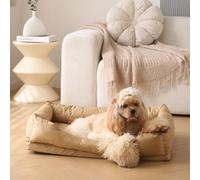 XXIUDEE Camas grandes para perros, camas impermeables para mascotas, colchón calmante y acogedor con parte inferior antideslizante, colchón grande para mascotas con funda extraíble (75 x 55 x 19 cm