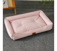 XXIUDEE Camas grandes y lavables para mascotas, colchón ortopédico impermeable para mascotas, cómodo cojín antiansiedad para sofá mediano para perros y gatos (100 x 70 x 16 cm, rosa)