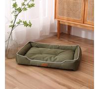 XXIUDEE Camas grandes y lavables para mascotas, colchón ortopédico impermeable para mascotas, cómodo cojín antiansiedad para sofá mediano para perros y gatos (47 x 34 x 9 cm, verde)
