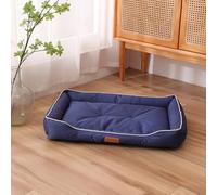 XXIUDEE Camas grandes y lavables para mascotas, colchón ortopédico impermeable para mascotas, cómodo cojín antiansiedad para sofá mediano para perros y gatos (84 x 56 x 14 cm, azul)