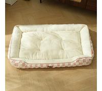 XXIUDEE Camas ortopédicas lavables para perros, sofá cama calmante mediano, colchón antiansiedad para mascotas con parte inferior antideslizante, tamaño mediano y grande (90 x 60 x 14 cm, rosa)