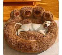 XXIUDEE Camas suaves y esponjosas para mascotas, camas para perros extragrandes, camas de felpa suave antideslizante para perros, cojín esponjoso antiansiedad para gatos (70 x 38 cm, café)