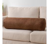 XXIUDEE Cojín redondo para reposabrazos de sofá, almohadas cilíndricas para dormir, cojines de yoga, cojines largos para dormir, para sofá, coche, hogar (80 x 20 cm, marrón)