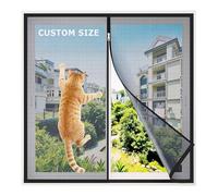 XXIUDEE Malla de protección para ventanas de gatos, red de seguridad para gatos con cremallera, mosquitera antimosquitos, evita que las mascotas salten por la ventana, fácil ajuste