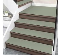 XXIUDEE Tapetes de seguridad para peldaños de escaleras para niños y mascotas mayores, alfombras para interiores con respaldo de goma antideslizante (80 x 30 cm, 7 unidades, verde)