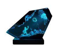 xxkgdsv Lámpara de Resina Epoxi, Anillo de Señor Oscuro, LED | Madera Maciza Hecha a Mano, Puerto USB, Luz Nocturna, Decoración de Mesita de Noche, Regalo de Cumpleaños/Navidad