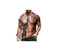 (XXL, B) Muscle Wear Summer Men's Crew Neck Base Layer Shirt Short Sleeve Easter Decoration