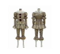 (XXL,Gold)Stephen King's It Full Set Halloween Cosplay Costume Pennywise Clown Suit Joker_